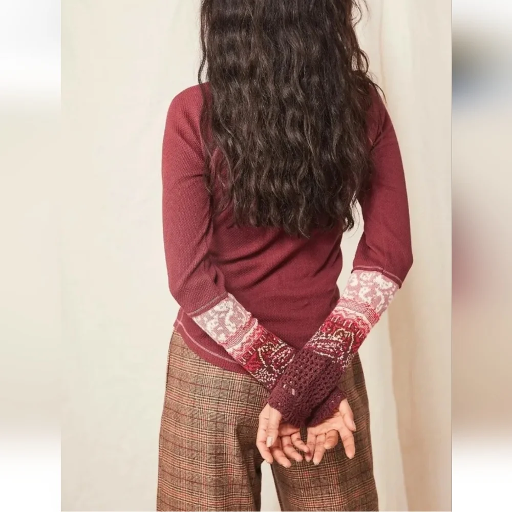 Free People in the mix cuff top